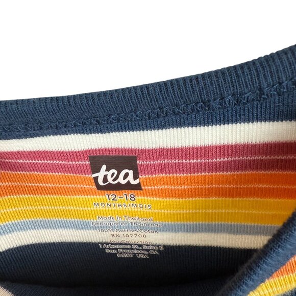 Colorful Stripe TEA Baby 12-18 Month Long Sleeve Onsie with Snap Button Bottoms - Picture 2 of 3
